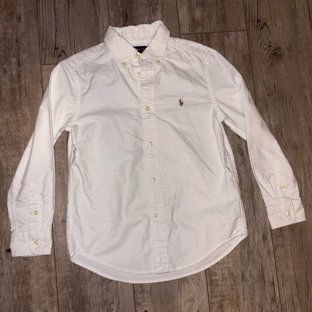 Boys White Polo by Ralph Lauren Shirt